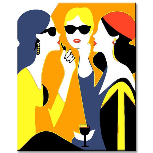 Painting by Numbers Art Three Women Are Talking