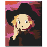Paint by Numbers Art Child with Black Cowboy Hat