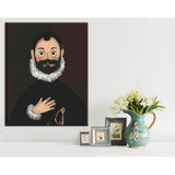 Painting by Numbers Art Elderly Man with Beard and White Collar