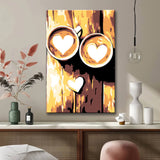 Painting by Numbers Art Lifestyle Heart Motifs in Coffee Foam