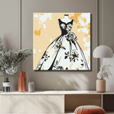 Painting by Numbers Art Lifestyle Black and White Dress with Flowers