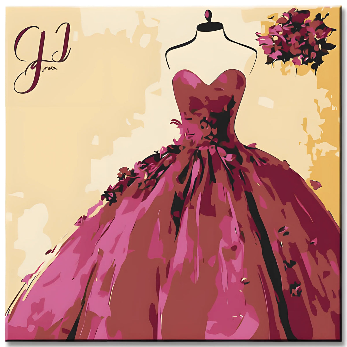 Painting by Numbers Art Lifestyle Purple Ball Gown