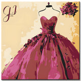 Painting by Numbers Art Lifestyle Purple Ball Gown