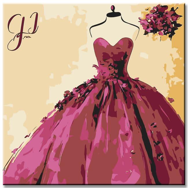 Painting by Numbers Art Lifestyle Purple Ball Gown