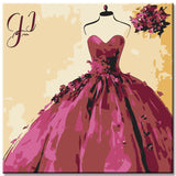 Painting by Numbers Art Lifestyle Purple Ball Gown