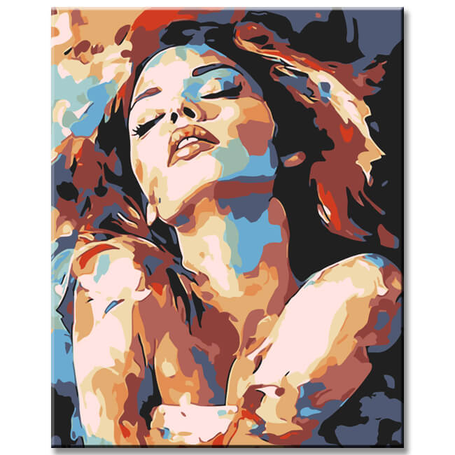 Painting by Numbers Art Lifestyle Woman with Blobs of Paint