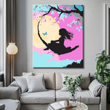 Painting by Numbers Art Lifestyle Child Swings on The Branch