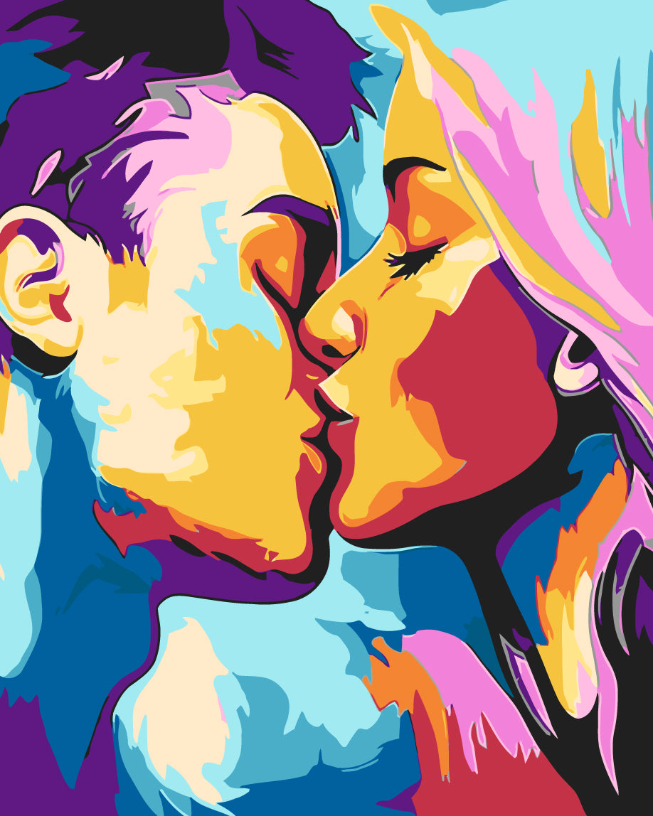 Painting by Numbers Art Lifestyle Faces with Kiss