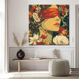 Painting by Numbers Art Lifestyle Woman with Covered Eyes and Flower in Her Arms