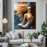 Painting by Numbers Art Lifestyle Redhead Mermaid Underwater