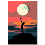 Painting by Numbers Art Lifestyle Full Moon is Held by Person