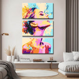 Painting by Numbers Art Woman Profile with Buten Blots 3-Panel