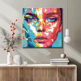 Painting by Numbers Art Lifestyle Woman Half Red Colored and Half Teal Colored Face