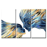 Painting by Numbers Art Lifestyle Two Blue Faces Want To Kiss Each Other Have Yellow Strands As Hair