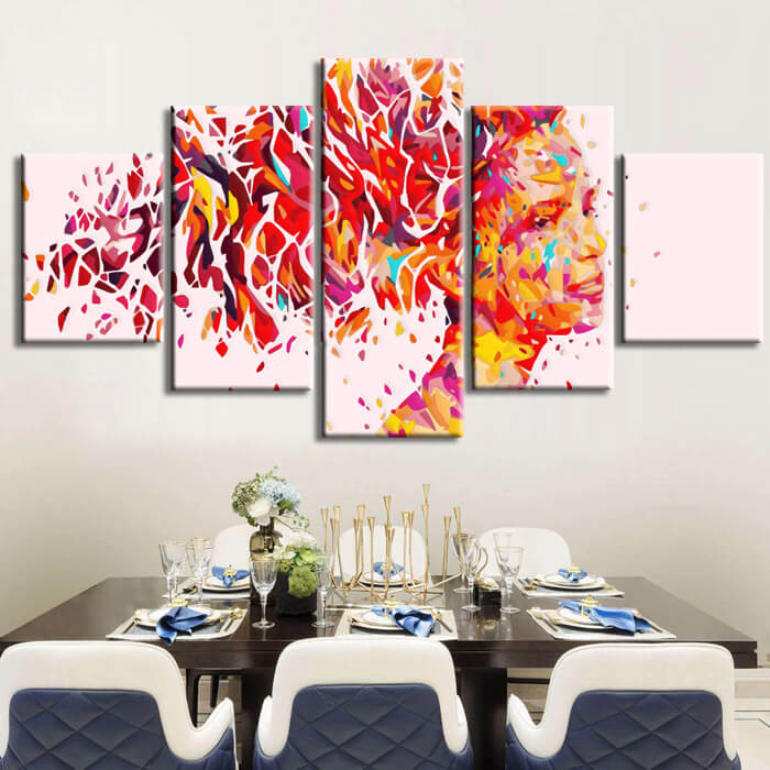 Painting by Numbers Art Lifestyle Colored Hair of A Woman 5-Panel