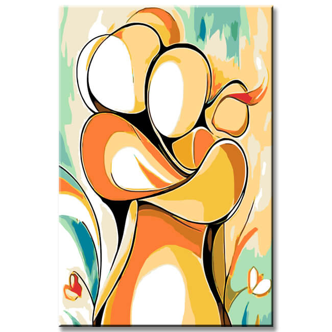 Painting by Numbers Abstract Art Hugging Couple