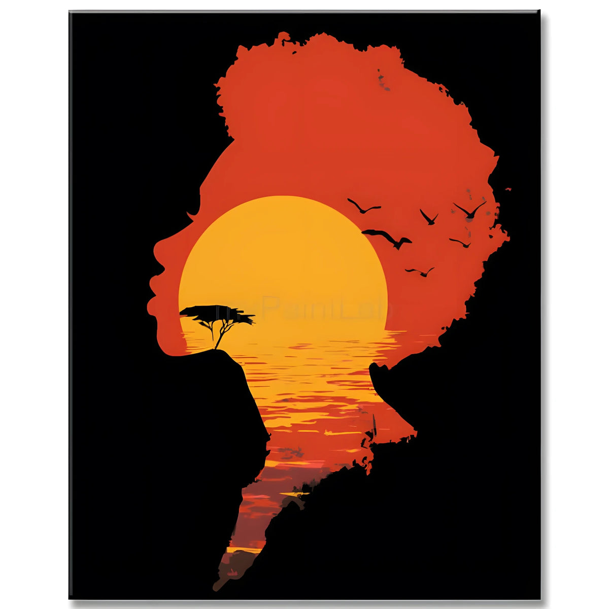 Painting by Numbers Man on The Beach At Sunset