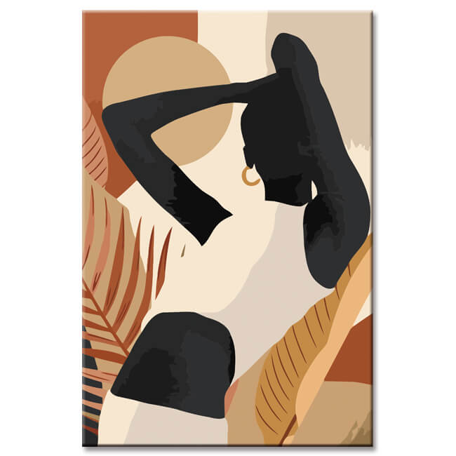 Painting by Numbers Minimalism Art Style Tropical Girl Shipping from DE