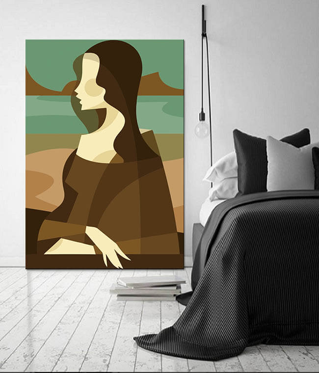 Painting by numbers poster Mona Lisa in minimalism shipping from DE