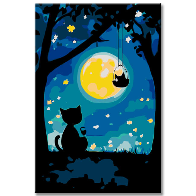 Painting by Numbers The Cat and The Moon