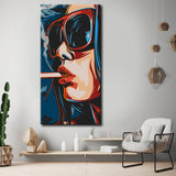 Painting by numbers woman with hat and wine glass shipping from DE-53*53cm (format for 3D gallery - stretcher frame) - without stretcher frame - without covering service