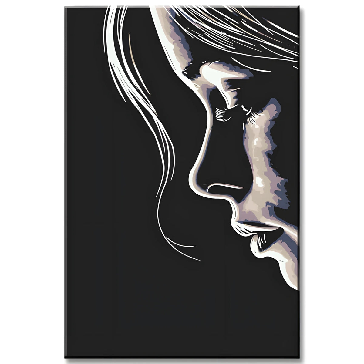 Paint by Numbers Black and White Woman Silhouette Face
