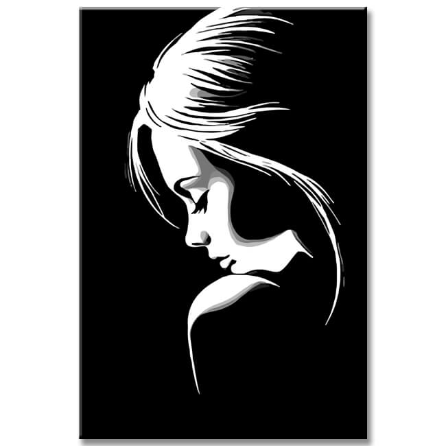 Painting by Numbers Black and White Art Woman Portrait