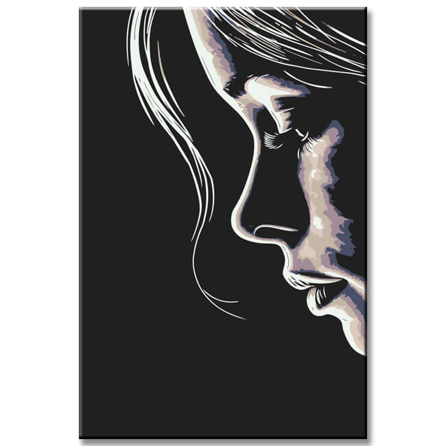 Painting by numbers woman with hat and wine glass shipping from DE-80*80cm-with stretcher frame-without covering service