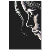 Painting by numbers woman with hat and wine glass shipping from DE-80*80cm-with stretcher frame-without covering service