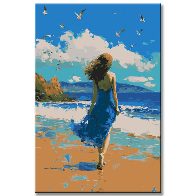 Painting by Numbers Woman Back Abstract Art