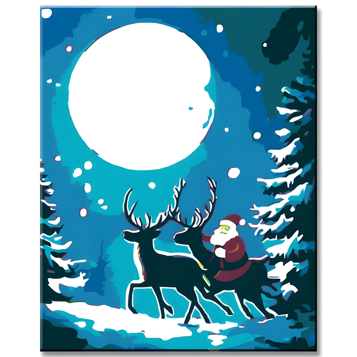Paint by Numbers Santa and Reindeer