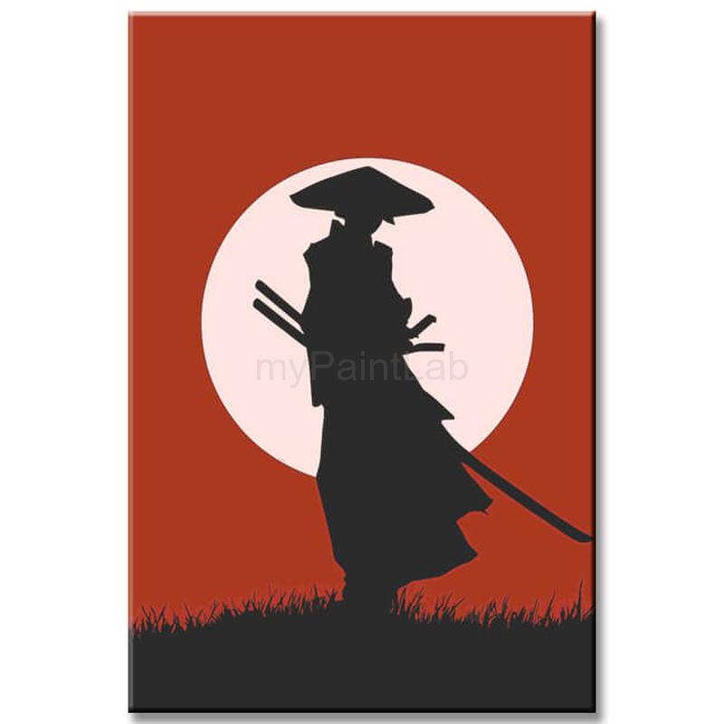 Paint by Numbers Red Samurai Art