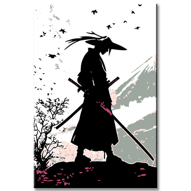 Painting by Numbers Black and White Samurai -