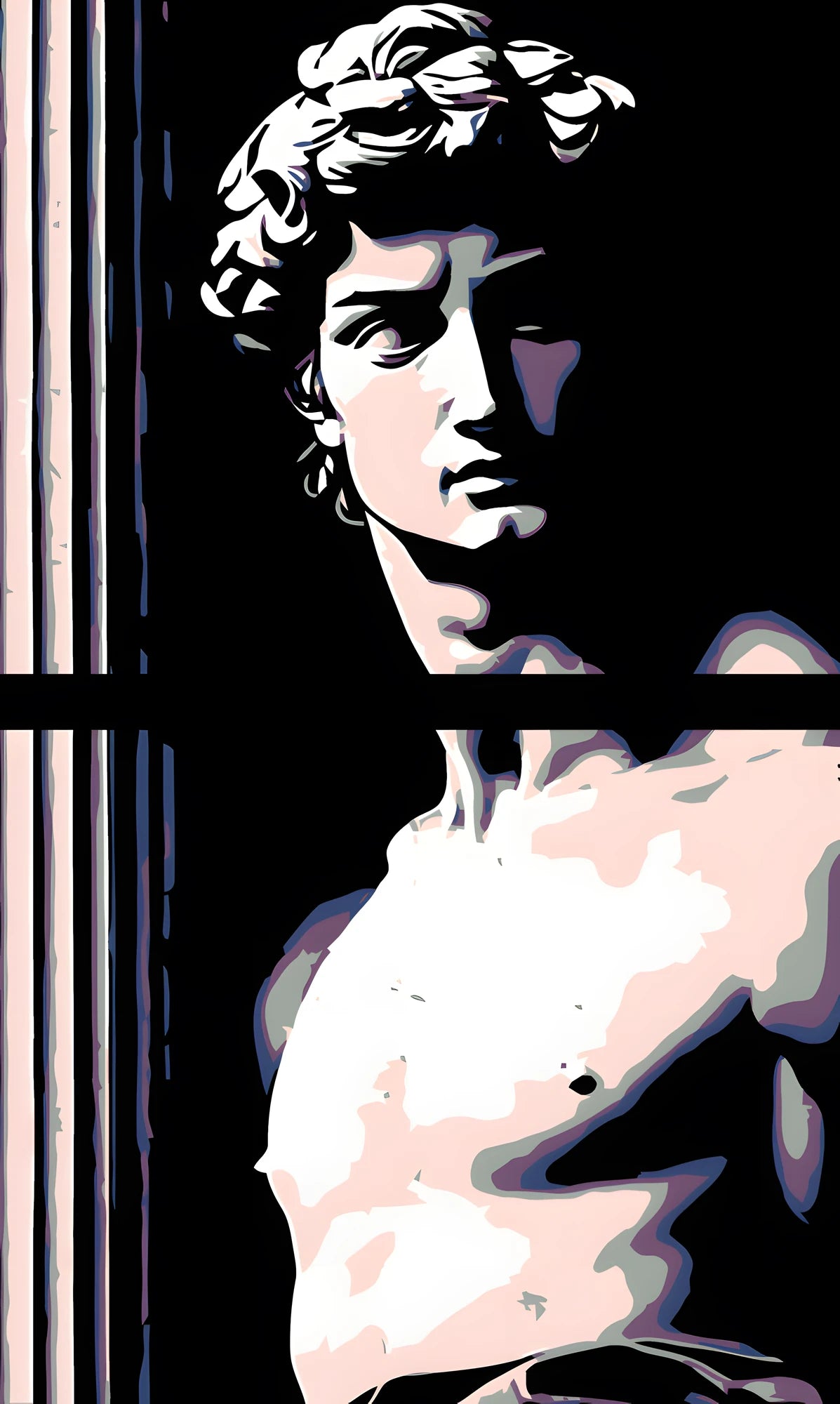 Painting by Numbers David Body Art Statue 2-Panel