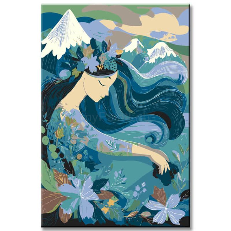Painting by Numbers Girl in The Waves Art Japan