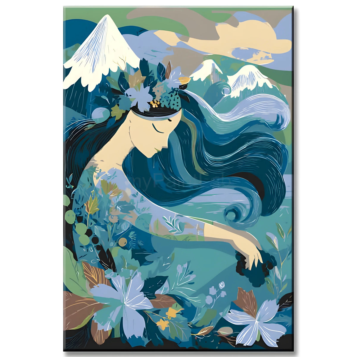 Painting by Numbers Girl in The Waves Art Japan