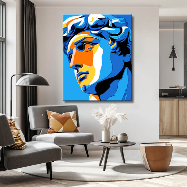 Painting by Numbers David in Pop Art Blue