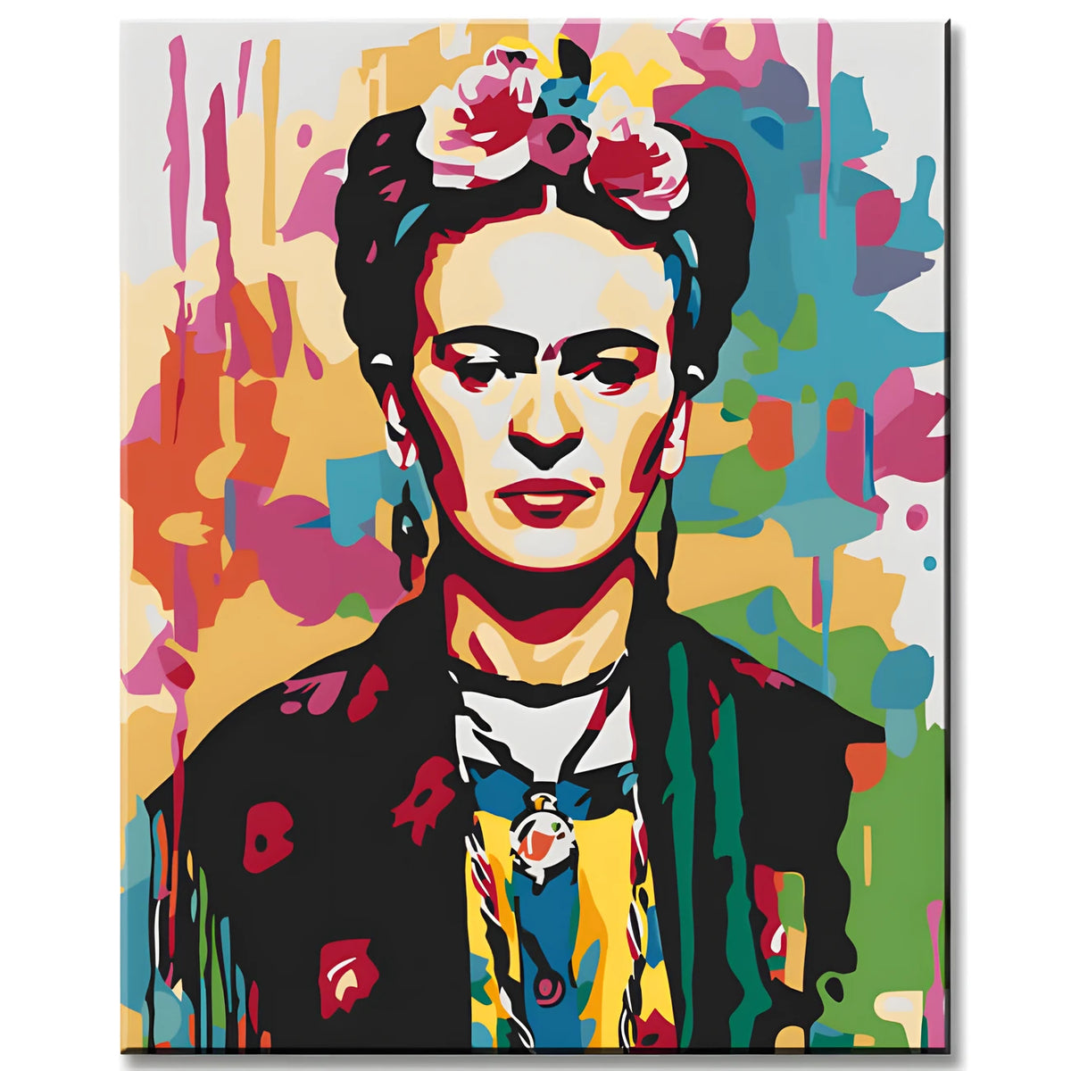 Paint by Numbers Face Frida Kahlo Vector Portrait