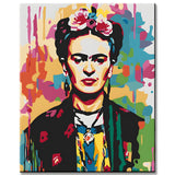Paint by Numbers Face Frida Kahlo Vector Portrait