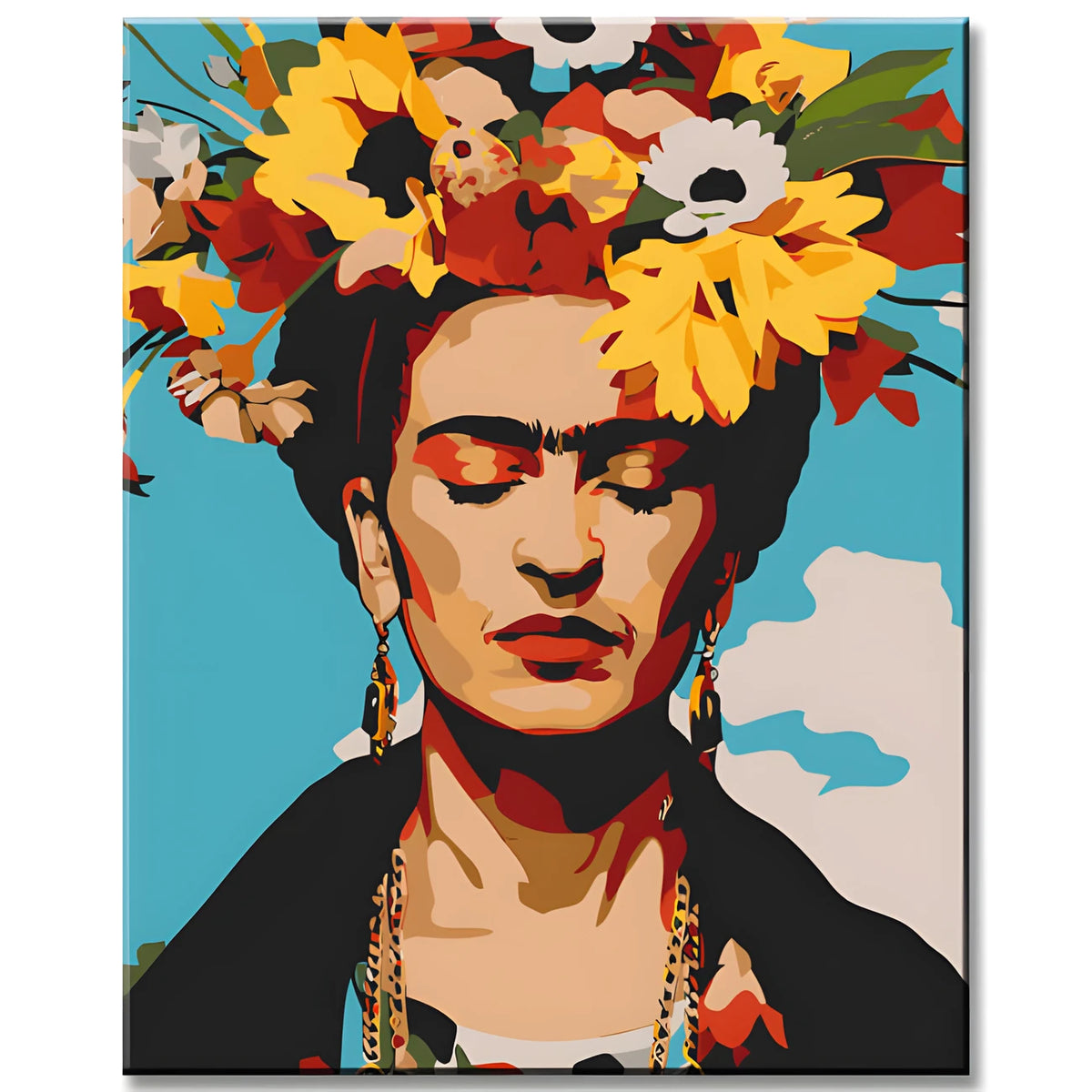 Paint by Numbers Frida Kahlo Fashion Flower Portrait
