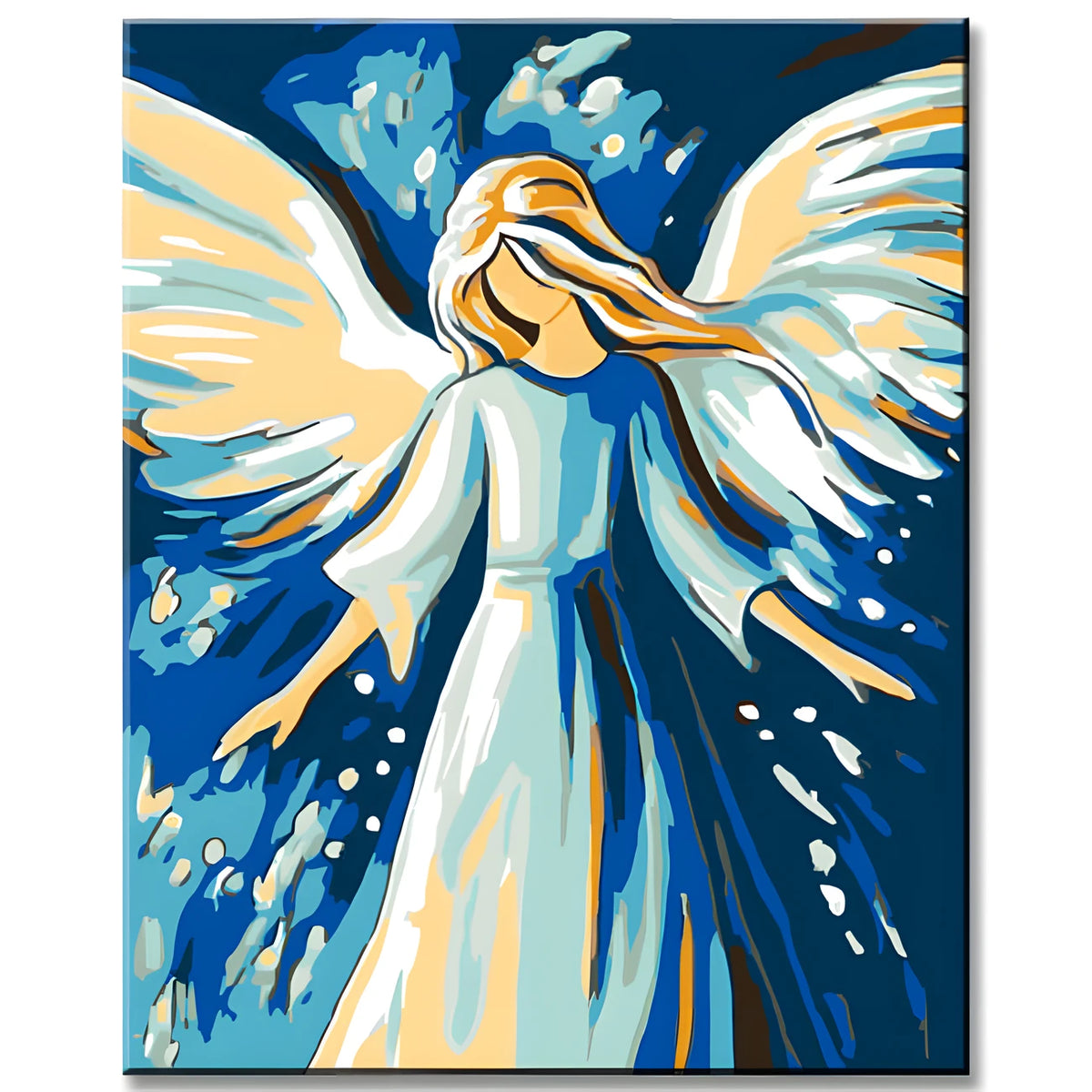 Paint by Numbers for Kids Blue White Angel