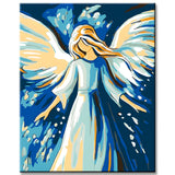 Paint by Numbers for Kids Blue White Angel