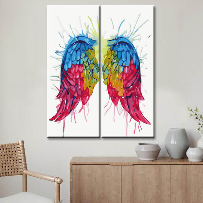 Painting by numbers rainbow angel wings 2-piece shipping from DE