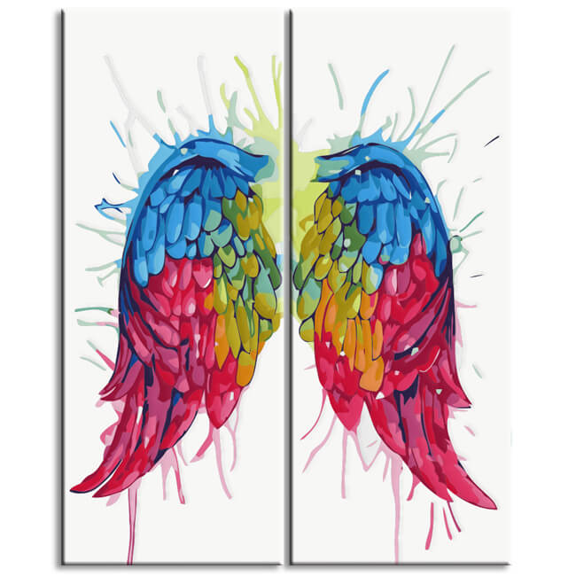 Painting by numbers rainbow angel wings 2-piece shipping from DE