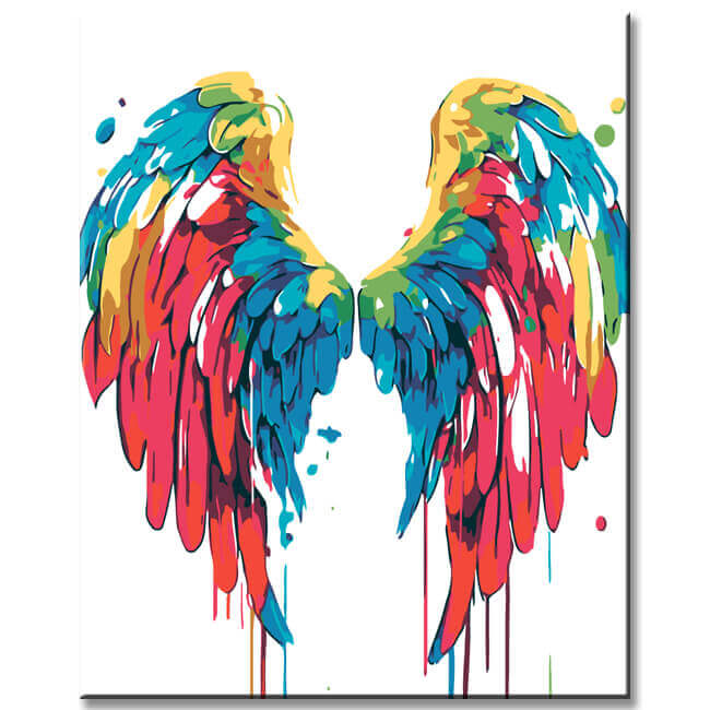 Painting by Numbers Rainbow Angel Wings