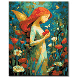Painting by Numbers Beautiful Angel in Flowers