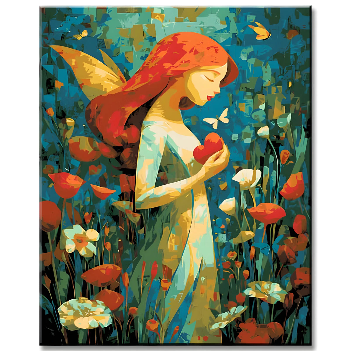 Painting by Numbers Beautiful Angel in Flowers