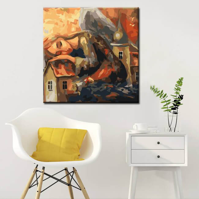 Painting by numbers Sleeping angel at dusk Shipping from DE