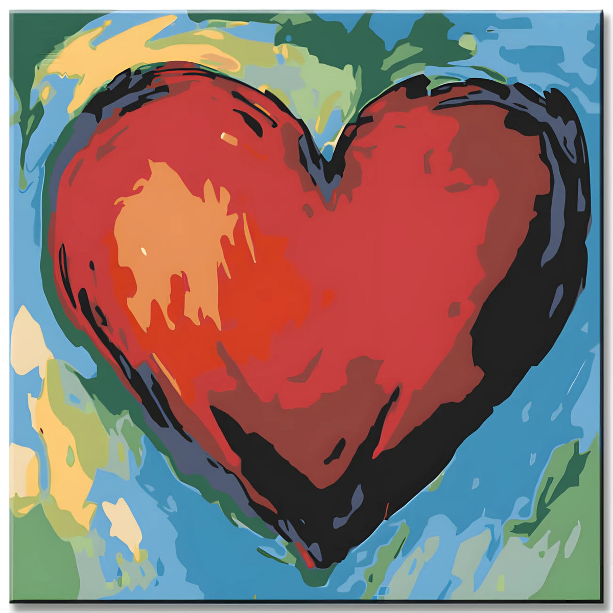 Paint by Numbers Red Heart Painting