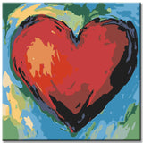 Paint by Numbers Red Heart Painting